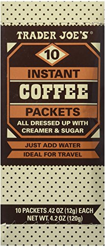 Trader Joe's Instant Coffee Packets with Creamer & Sugar 10 Packets, 4.2 Oz (Pack of 2)
