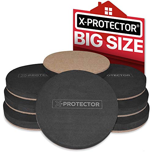 Felt Sliders X-PROTECTOR (8-Pieces) 4 3/4 inch Wood Furniture Sliders - Heavy Duty Sliders – Reusable Hardwood Floor Sliders - Felt Furniture Sliders HARD SURFACES - Move Your Furniture EASY & SAFELY!