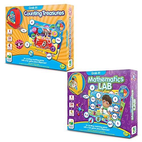 Learning Journey International LLC Grab It! Mathematics Lab & Grab It! Counting Treasures Bundle, Multicolor