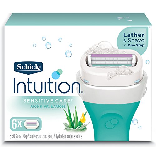 Schick Intuition Sensitive Skin Womens Razor Refills with Vitamin E & Aloe, Pack of 6