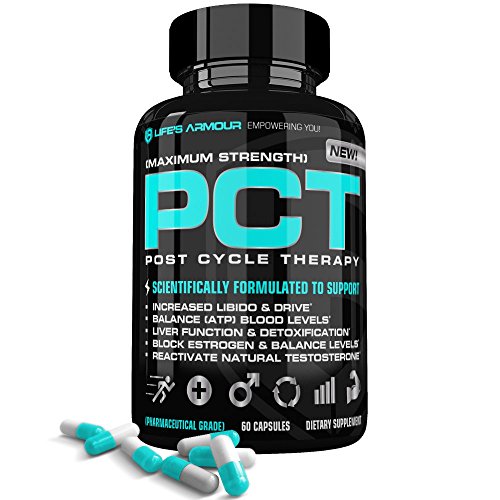 PCT by Life’s Armour | High Potency Estrogen Blocker & Natural Test Booster Supplement to Block Estrogen, Reactivate Testosterone, Detox Liver, Boost Libido for Post Cycle Therapy