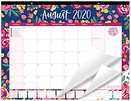 bloom daily planners 2020-2021 Academic Year Desk/Wall Monthly Calendar Pad (August 2020 - July 2021) - Large 21' x 16' Hanging or Desktop Blotter - Vintage Floral
