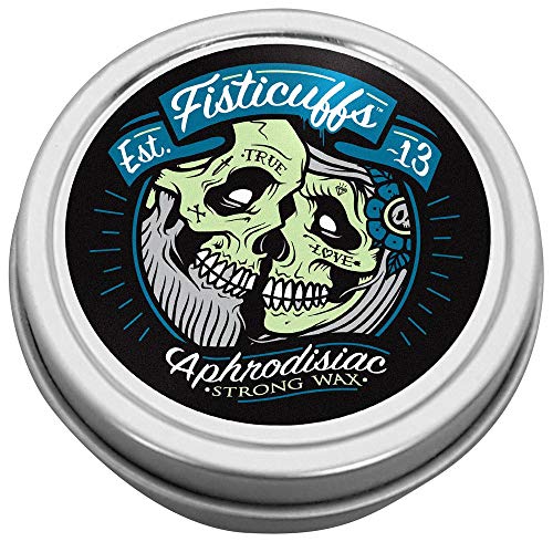 Fisticuffs Strong Hold Mustache Wax Leather/Cedar wood scent 1 OZ. Tin