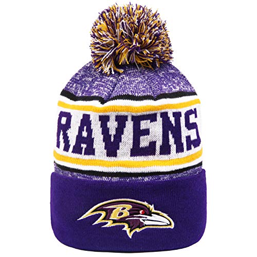 Gliorai Ravens Hat Knit Skully Hat Cuffed Knit Hat for Fans