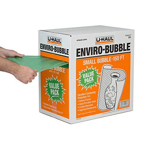 U-Haul Enviro-Bubble, Small Bubbles Roll in Dispenser Box, 150' x 12' - Perforated Every 12'