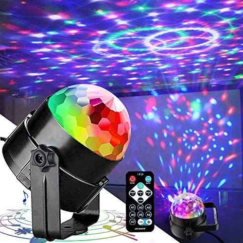 Disco Lights Party Lights QinGerS Dj Stage Light 7 Colors Sound Activated for Christmas KTV Club Lights Romantic decorati