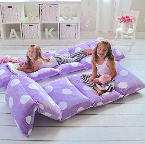 Butterfly Craze Girl's Floor Lounger Seats Cover and Pillow Cover Made of Super Soft, Luxurious Premium Plush Fabric - Perfect Reading and Watching TV Cushion - Great for SLEEPOVERS Slumber Parties