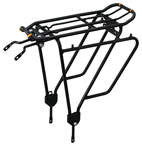 Ibera Bike Rack - Bicycle Touring Carrier Plus+ for Non-Disc Brake Mount, Frame-Mounted for Heavier Top & Side Loads, Height Adjustable for 26'-29' Frames