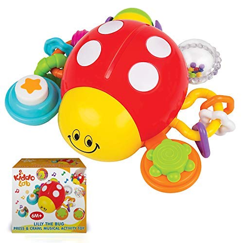 KiddoLab Lilly The Bug, Press & Crawl Musical Activity Toy. Ladybug Baby Nursery Early Development Toy. Crawling Toys for Learning, Educational Toys Series. Toys for 6 Month Old and Up