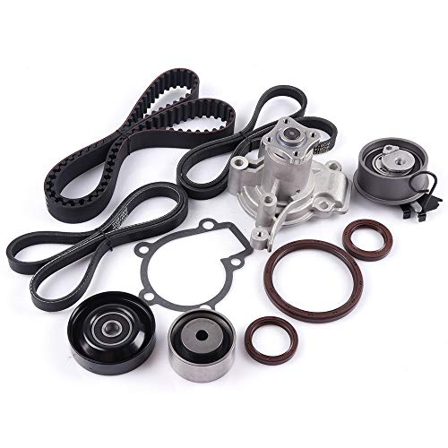 Timing Belt Kit including timing Belt water pump with gasket tensioner bearing etc,OCPTY Compatible for 2009 2010 2011 2012 Hyundai Elantra
