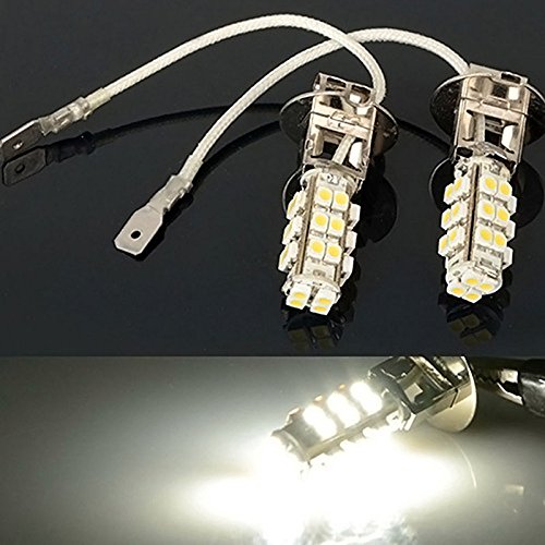 2x H3 28-LED White Fog Lights DRL Driving Light Bulbs 12V DC Car/Truck/Van/SUV