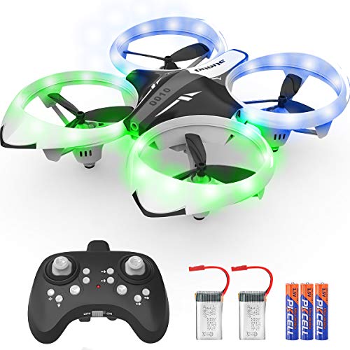 NXONE Drone for Kids and Beginners, Mini Drone with LED Lights, Altitude Hold, Headless Mode, 3D Flips, One Key Take Off/Landing and Extra Batteries, Kids Drone Toys for Boys and Girls (Gray)