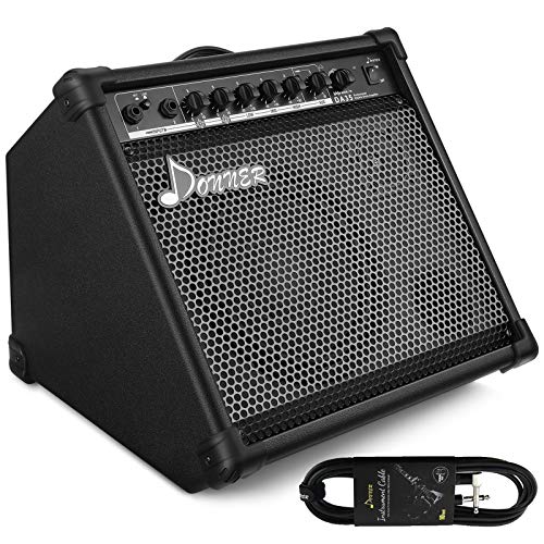 Donner DA-35 AMP 35-Watt Electronic Drum Amplifier Keyboard Amplifier with Aux in and Wireless audio connection, Drum/Keyboard/MIC 3 in 1 Amplifier with 3-Band EQ and DI OUT