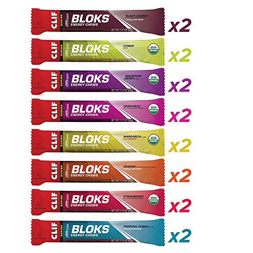 CLIF BAR - BLOKS Energy Chews 8 Flavor Variety Pack, 33 Calories Per Cube, Easy-To-Digest, Energy Boost, Fast Fuel, Vegan-Friendly, Non-GMO (2.12 Ounce Per Pack, 16 Count)