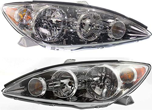 Headlight Set Compatible with 2005-2006 Toyota Camry Left Driver and Right Passenger Side Halogen With bulb(s)