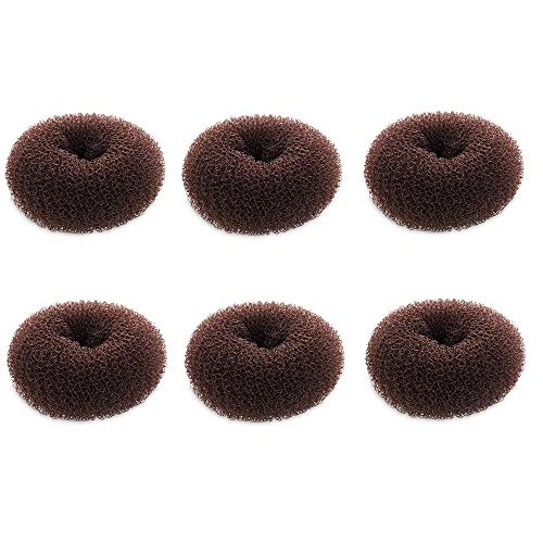 Extra Small Hair Bun Maker for Kids, 6 PCS Chignon Hair Donut Sock Bun Form for Girls, Mini Hair Doughnut Shaper for Short and Thin Hair (Small Size 2 Inch, Dark Brown)