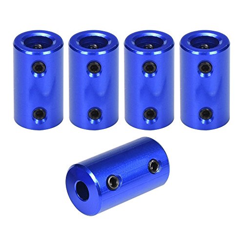 ARQQ 5mm to 8mm Flexible Shaft Coupling Rigid Stepper Motor Wheel Coupler Connector Aluminum Casing with Screw +Hexagon Wrench(Pack of 5)