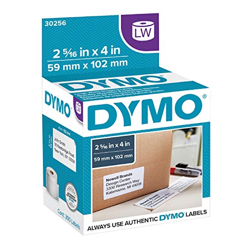 DYMO Authentic LW Large Shipping Labels | DYMO Labels for LabelWriter Label Printers, (2-5/16' x 4), Print Up to 6-Line Addresses, 1 Roll of 300