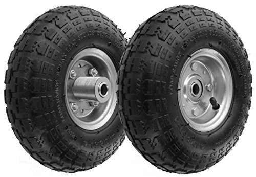 RamPro 10' All Purpose Utility Air Tires/Wheels with a 5/8' Diameter Hole with Double Sealed Bearings (Pack of 2)