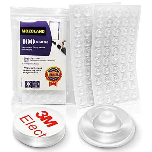 Soft Close Cabinet Bumper 100 PCS Clear Adhesive Rubber Bumper Sound Dampening for Drawers Cutting Boards Picture Frames Non Slip Especial Circular Dots Shaped