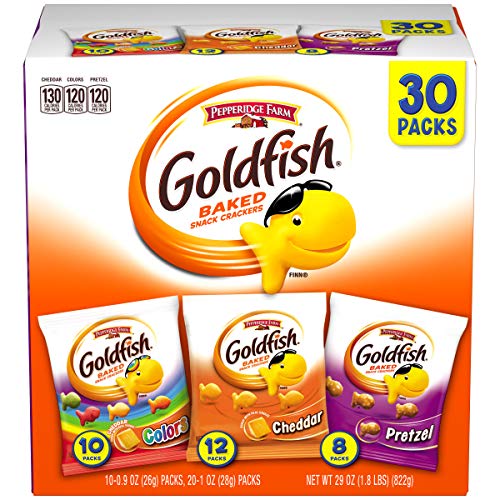 Pepperidge Farm Goldfish Classic Mix Crackers, Variety Pack Box, 30-count Snack Packs