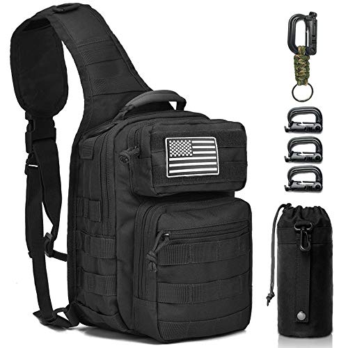 Monoki Tactical Sling Backpack, Military Rover Shoulder Sling Bag Pack, Molle Assault Range Bag Day Pack