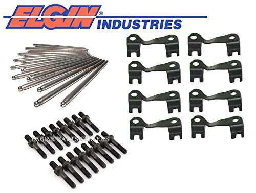 New 3/8' Pushrods, Guide Plates & Rocker Arm Studs compatible with Chevy bb 396 402 427 454