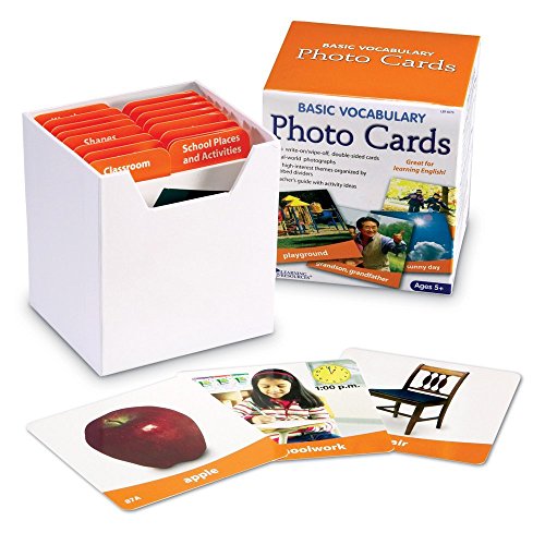 Learning Resources Basic Vocabulary Photo Cards, Vocab/Phonics Learning, 156 Cards, Ages 5+
