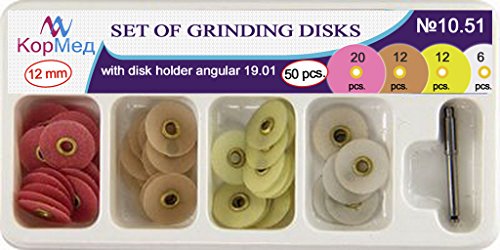 Set of Dental Finishing Polishing discs Kit 50pcs + Mandrel (12 mm diameter)