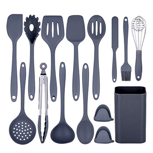 Kitchen Utensil Set,15 Silicone Cooking Utensils with Holder,Kitchen Gadgets Set Kitchen Tools Kitchen Accessories