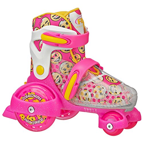 Roller Derby Girl's Fun Roll Adjustable Roller Skate, Pink, Medium (11-2)