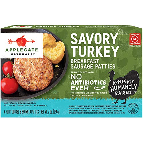 Applegate, Natural Savory Turkey Breakfast Sausage Patties, 7oz (Frozen)