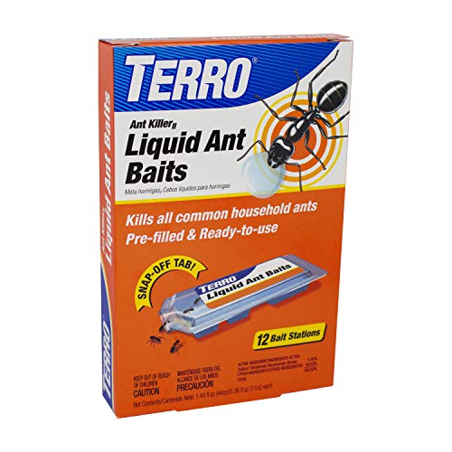 TERRO T300B Liquid Ant Bait Ant Killer, 12 Bait Stations