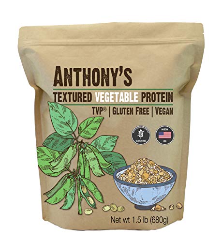 Anthony's Textured Vegetable Protein, TVP, 1.5 lb, Gluten Free, Vegan, Made in USA, Unflavored