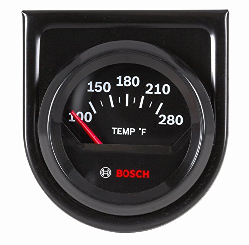 Bosch SP0F000049 Style Line 2' Electrical Water/Oil Temperature Gauge (Black Dial Face, Black Bezel)