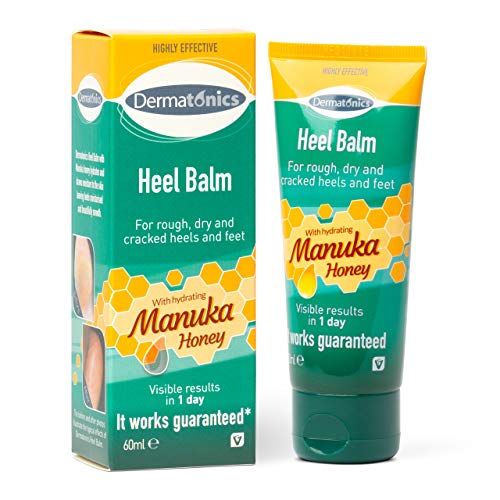 Dermatonics Manuka Honey Heel and Elbow Moisturizing & Exfoliating Cream for Dry and Cracked Skin, 2oz Tube