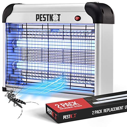 Pestnot 20W Electronic Indoor Bug Zapper 2020 Upgraded, Insect Killer - Insect, Bug, Fly and Mosquito Killer for Indoors - Including 2 Pack Free Replacement Bulbs (HBZ07 2X10W, 2800V)
