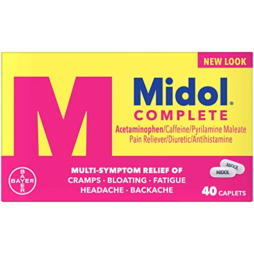 Midol Complete Menstrual Pain Relief Caplets with Acetaminophen for Menstrual Symptom Relief - 40 Count (Package May Vary)