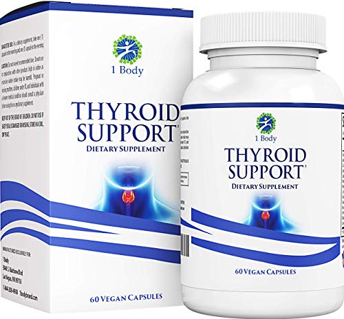 Thyroid Support Supplement with Iodine - Energy & Focus Formula - Vegetarian & Non-GMO - Vitamin B12 Complex, Zinc, Selenium, Ashwagandha, Copper, Coleus Forskohlii & More 30 Day Supply