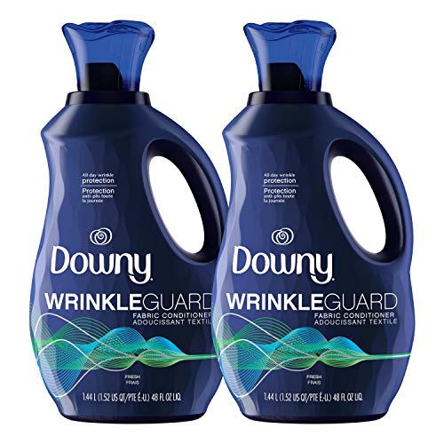 Downy Wrinkleguard Liquid Fabric Conditioner (Fabric Softener), Fresh Scent, 48 Oz Bottles, 2 Pack, Wrinkle Guard Bottles