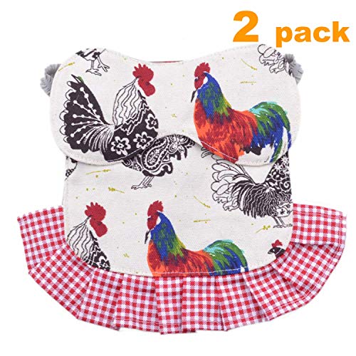 pranovo 2 Pack Standard Chicken Saddle Hen Apron Feather Fixer Wing Back Protector for Poultry (Protect Back and Wing)