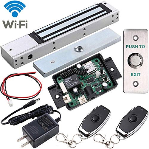 UHPPOTE 2.4GHz WiFi Outswinging Indoor 600lbs Electromagnetic Door Lock Access Control Kit Remote and Smartphone app Controlled