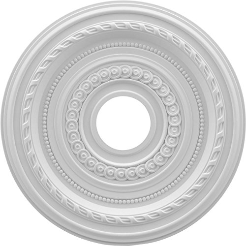 Ekena Millwork CMP16CO Cole Thermoformed PVC Ceiling Medallion, 16'OD x 3 1/2'ID x 1'P, White