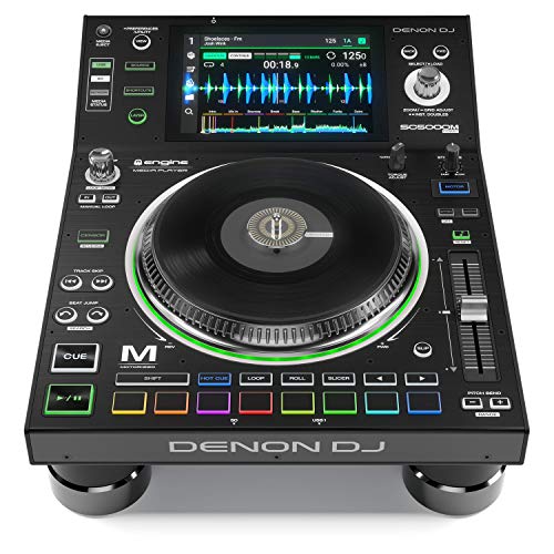 Denon DJ SC5000M | Professional DJ Media Player with Motorised Platter, 7” Multi-Touch Display, Multifunction Trigger Pads, Performance Customisation Options & Engine Prime Music Management Software