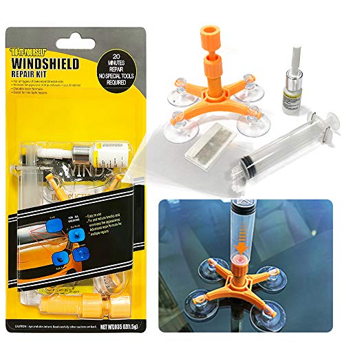 YOOHE Car Windshield Repair Kit - Windshield Repair Kit with Pressure Syringes for Fix Windshield Chips, Cracks, Bulls-Eye, Star-Shaped and Half-Moon Cracks