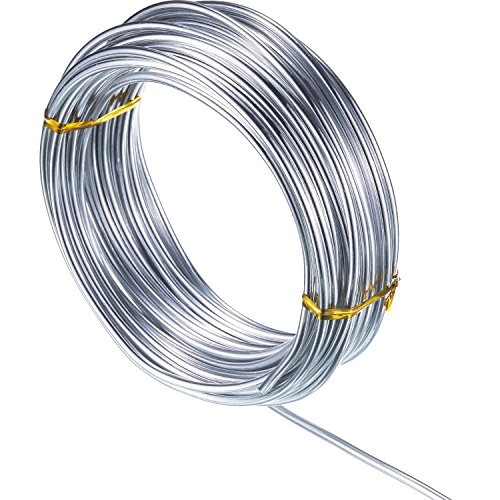 32.8 Feet Copper Aluminum Wire, Bendable Metal Craft Wire for Making Dolls Skeleton DIY Crafts (Silver, 3 mm Thickness)