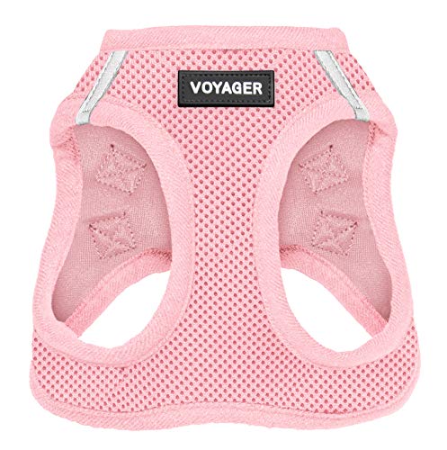 Voyager Step-in Air Dog Harness - All Weather Mesh, Step in Vest Harness for Small and Medium Dogs by Best Pet Supplies - Pink (Matching Trim), S (Chest: 14.5-17') (207T-PKW-S)