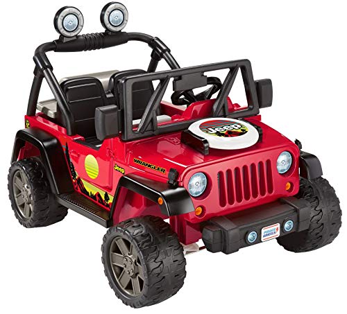 ​Fisher-Price Power Wheels BBQ Fun Jeep Wrangler, 12V battery-powered ride-on vehicle with pretend grill and food for preschool kids ages 3 to 7 years