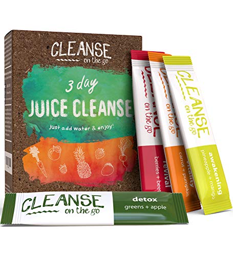 3 Day Juice Cleanse - Just Add Water & Enjoy - 21 Single Serving Powder Packets