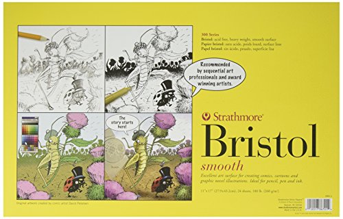 Strathmore Paper 300 Series Sequential Art Bristol, Smooth, 11 x 17 Inches, White 24 Sheets